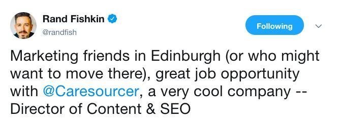 Rand Fishkin Tweet