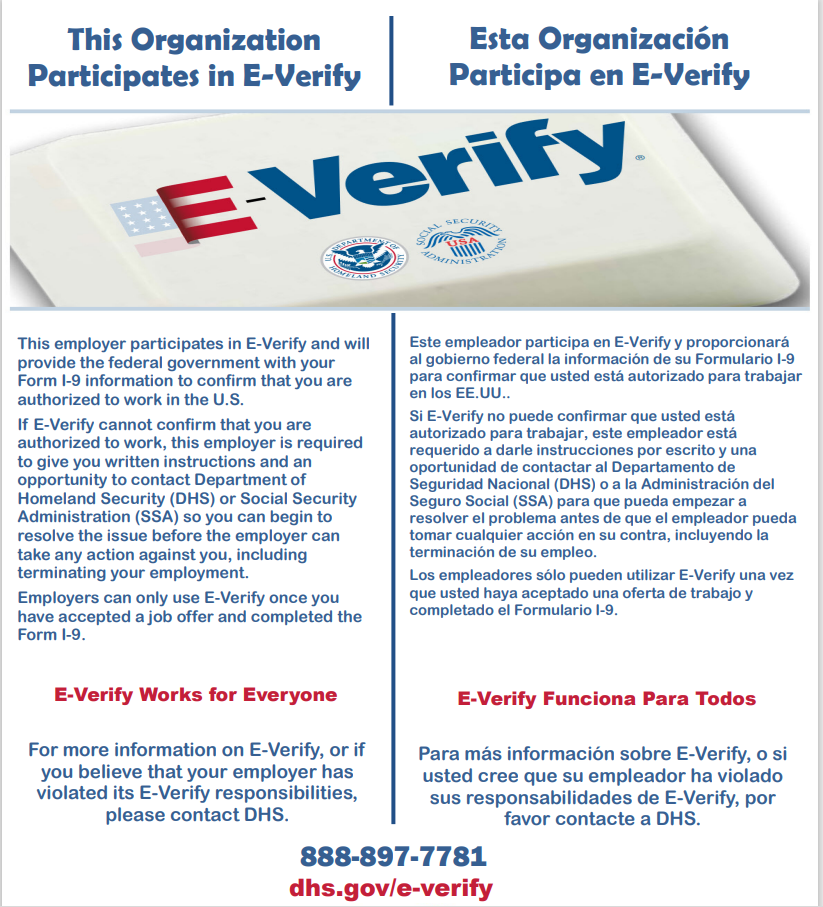 E-Verify Participation Poster